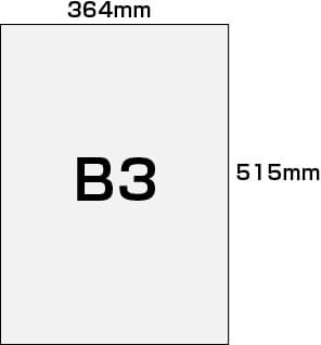 B3サイズの寸法図